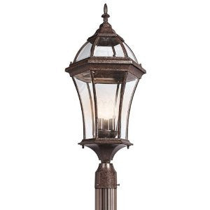 Kichler Lighting 49188TZ 3 Light Townhouse Post Mount Light, Tannery Bronze