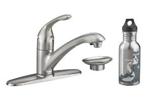 American Standard 4662.002.075 Streaming Kitchen Filter Faucet with Escutcheon and Soap Dish, Stainless Steel