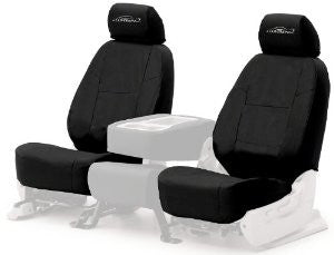 Coverking Custom-Fit Rear Bench Seat Cover - Poly Cotton Drill, Black