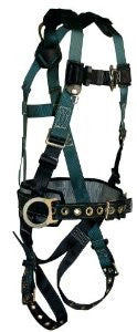 FallTech 7073SM Foreman Full Body Harness with 3 D-Ring and Tongue Buckle Leg Straps, Small/Medium