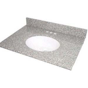 Pegasus PE49664 49-Inch Montero Granite Vanity Top with White Bowl and 8-Inch Spread