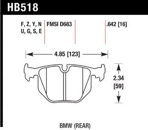 Hawk Performance HB518F.642 HPS Performance Ceramic Brake Pad