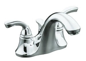 KOHLER K-10270-4-CP Forte Centerset Lavatory Faucet with Sculpted Lever Handles, Polished Chrome