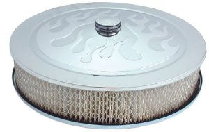 Spectre Performance 4758 Chrome 14" x 3" Flamed Air Cleaner with Deluxe Nut