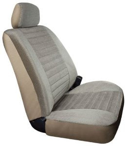 Saddleman Front Bucket Custom Made Seat Covers - Velour Fabric (Beige)