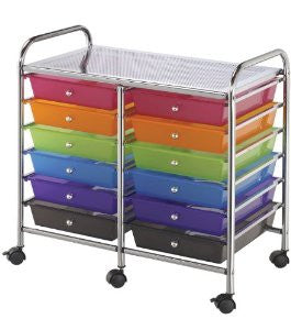Blue Hills Storage Cart with Multi-Colored Drawers