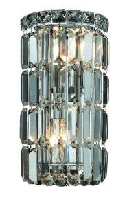 Elegant Lighting 2030W6C/RC Maxim 12-Inch High 2-Light Wall Sconce, Chrome Finish with Crystal (Clear) Royal Cut RC Crystal