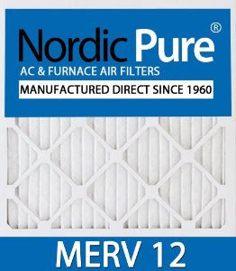 Nordic Pure 20x25x1M12-12 MERV12 AC Furnace Air Filter, Box of 12