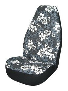 Allison 67-0346BLK Black Hawaiian Print Universal Bucket Seat Cover - Pack of 2