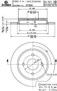 Brembo BDR27204 Brake Rotor
