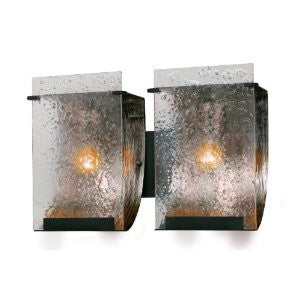 Varaluz 160B02RN Rain 2-Light Bath Light, Rainy Night Finish with Recycled Pressed Rain Glass Shades, 15-Inch by 10-Inch by 4-1/2-Inch