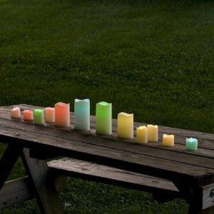 12 Pack Indoor Outdoor Flameless Party Light Candles and Votives - Amber Flicker and Color Changing Options