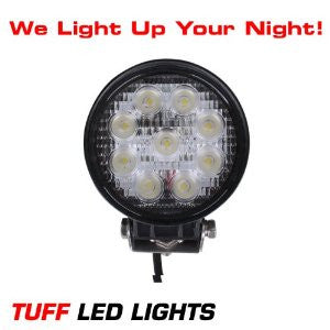 Tuff LED Lights 4" Inch Round 27watt LED Work Lamp Light 1550 Lumen, Off Road, Atv, Utv, Polaris Ranger