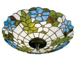 Dale Tiffany 3660/3LTF Wisteria Flush Mount Light, Antique Brass and Art Glass Shade