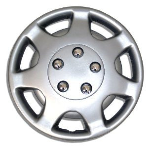 TuningPros WSC-107S14 Hubcaps Wheel Skin Cover 14-Inches Silver Set of 4