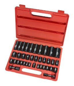 TEKTON 4888 3/8-Inch and 1/2-Inch Drive Impact Socket Set, 3/8-Inch -1-1/4-Inch , 8-32mm, SAE/Metric, Cr-V, 38 Piece