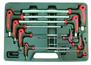 Astro Pneumatic 1027 T-4 Handle Hex Key SAE Wrench Set, 9-Piece