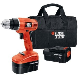 Black & Decker GCO18SB-2 18-volt Cordless Drill/Driver with 2 Batteries and Storage Bag