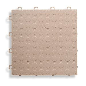BlockTile B0US5130 Garage Flooring Interlocking Tiles Coin Top Pack, Beige, 30-Pack