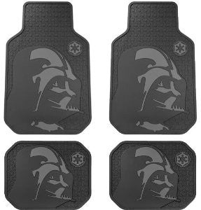 Star Wars Darth Vader with Galactic Empire Logo Car Truck SUV Front & Rear Seat Rubber Floor Mats - 4PC