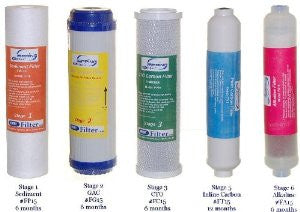 iSpring F9K 6-Stage Alkaline Mineral Reverse Osmosis System 1-Year Supply Filter Pack
