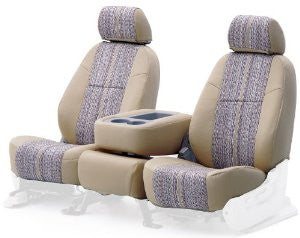 Coverking Custom Fit Seat Cover for Ford F-150/250/350 Truck - (Saddleblanket Tan/Polycotton Tan Side)