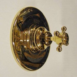 Rohl A1400XMPN Country Bath Kit for Pressure Balance with Cross Handle Without Diverter, Polished Nickel