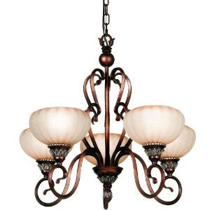 Woodbridge Lighting 12131-CGL Liezel 5-Light Chandelier, Copper Glow