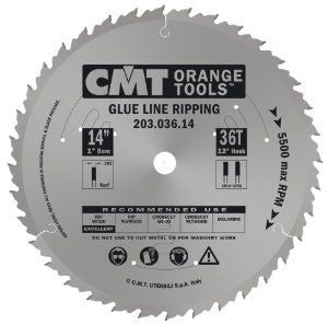 CMT 203.036.14 14" x 36 Tooth, .165 Kerf, 1" Bore Table Saw Glue Line Ripping Blade