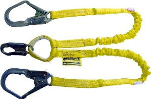 Miller by Honeywell 231WRS/8FTYL 8-Feet Manyard Shock-Absorbing Webbing Lanyard with Two Legged, 2-1/2-Inch Locking Rebar Hook, Yellow