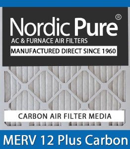 Nordic Pure MERV 12 Plus Carbon Air Filters - 1 Inch