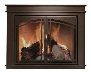 Pleasant Hearth FN-5700 Fenwick Fireplace Glass Door, Oil Rubbed Bronze, Small