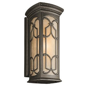 Kichler Lighting 49229OZ Franceasi 25-Inch Light Outdoor Wall Lantern, Olde Bronze with Light Umber Seedy Glass