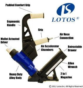 LSN3 LOTOS 2-in-1 Air Hardwood Flooring Cleat Nailer and Stapler Gun (Special deal by the end of this week)
