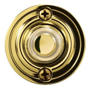 Heath/Zenith HX-702-PB Wired Push Button with Recessed Mount with LED Halo-Lighted Center, Polished Brass