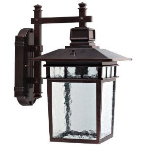 Yosemite Home Decor 2072LDIORB Dante 1-Light Exterior Wall Sconce with Water Glass Shade