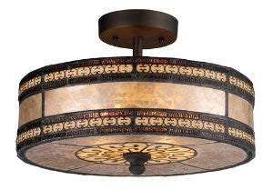 Landmark 70065-2 Mica Filigree 2-Light Semi-Flush Mount, 9-Inch, Tiffany Bronze