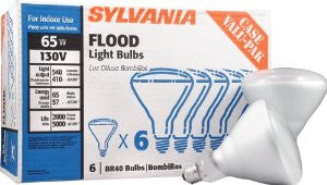 Sylvania 15679 BR40 130-Volt 65-Watt Reflector Flood Case Value Pack Incandescent Light